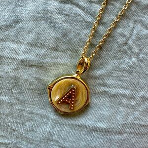 Kendra Scott “A” Mother of Pearl Necklace